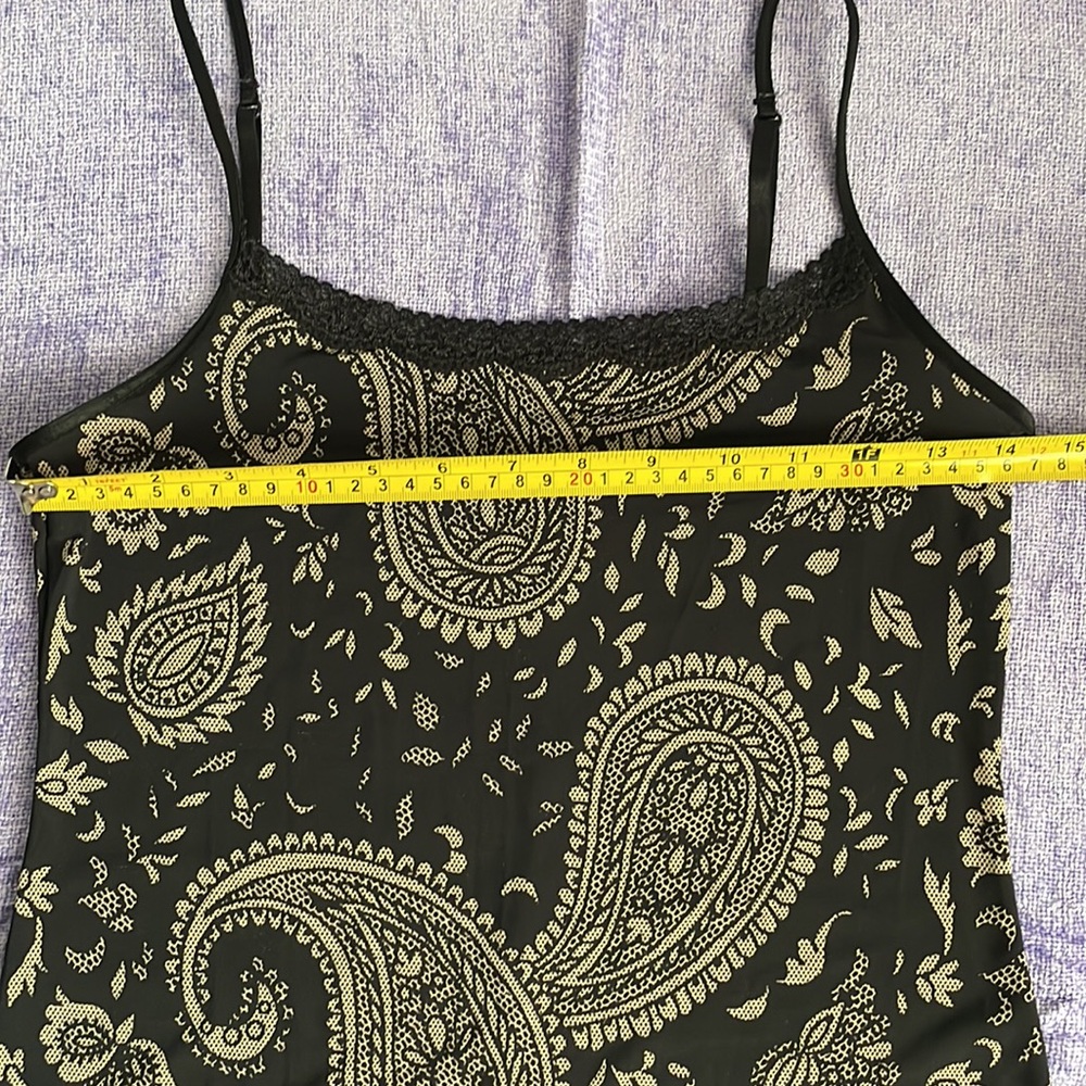 Jockey black nude paisley Lycra stretch camisole spaghetti strap silky soft sexy - Picture 5 of 12